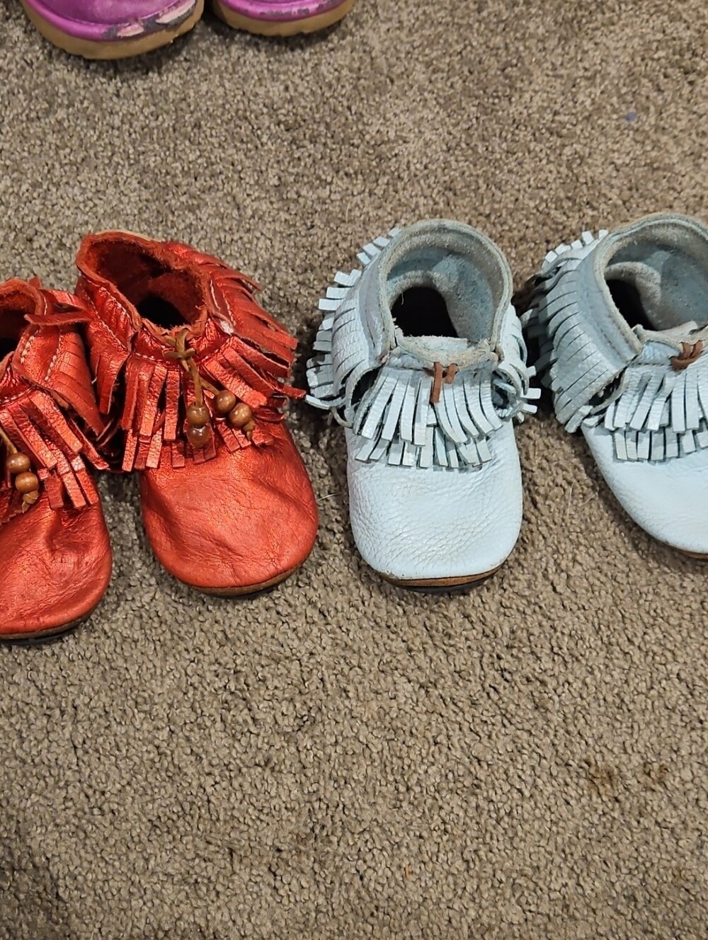 Toddler D&F Fringe Moccasin Soft Leather Slip-On Shoes